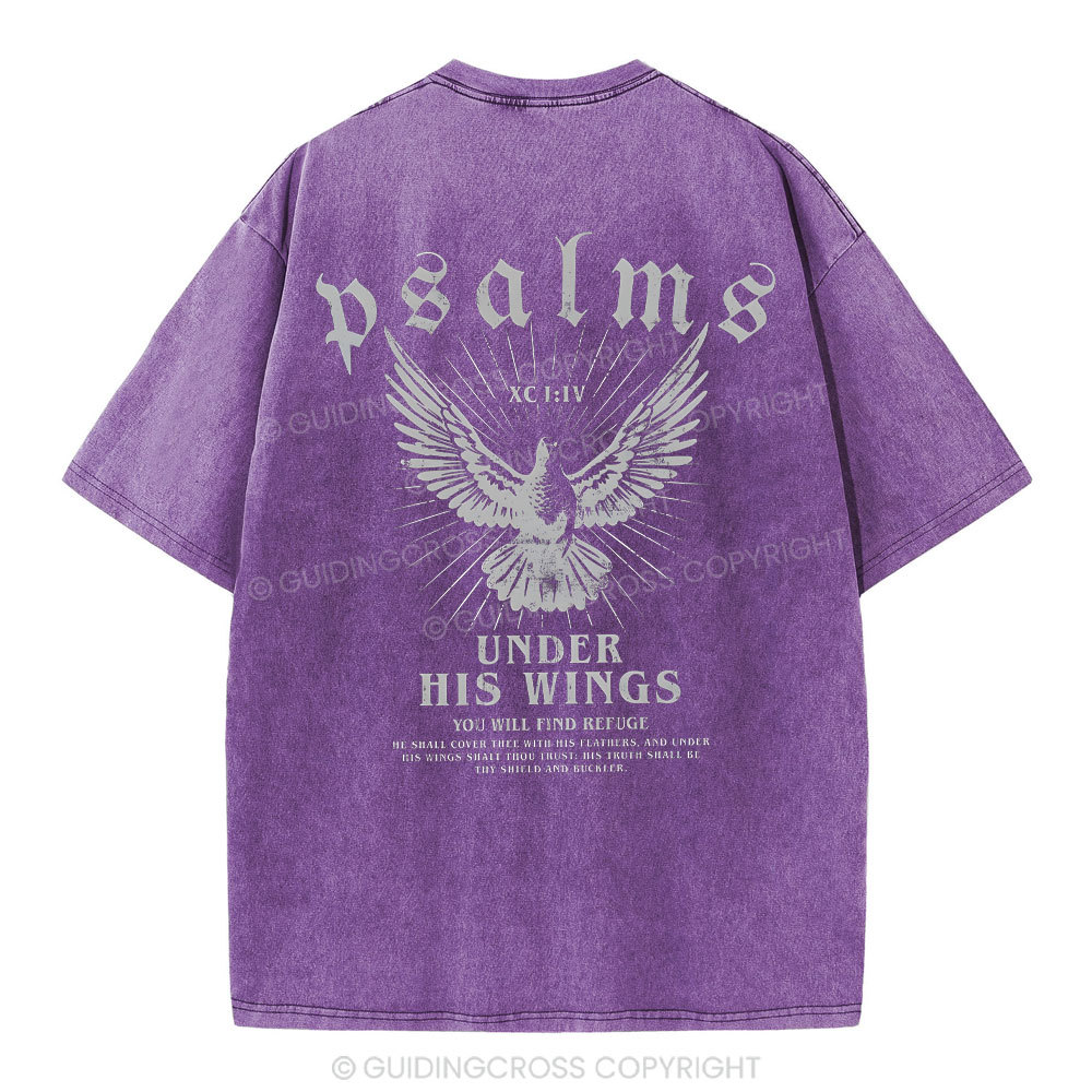 Under His Wings Christian Washed T-Shirt