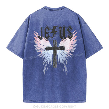 Under His Wings  Christian Washed T-Shirt
