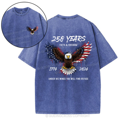 Under His Wings Christian Washed T-Shirt