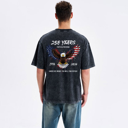 Under His Wings Christian Washed T-Shirt