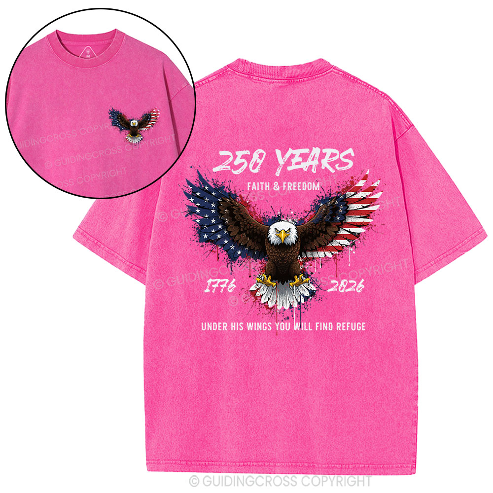Under His Wings Christian Washed T-Shirt