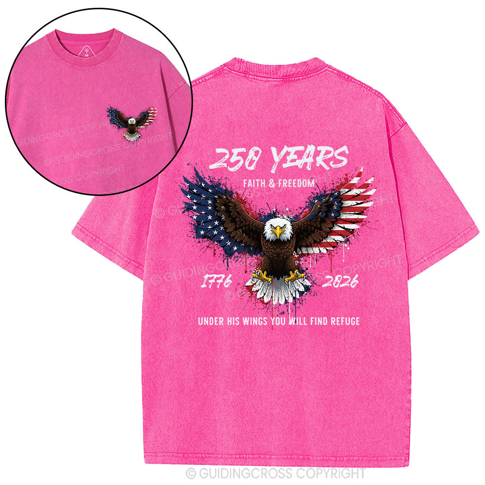 Under His Wings Christian Washed T-Shirt