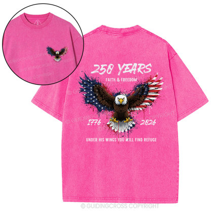 Under His Wings Christian Washed T-Shirt