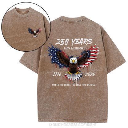 Under His Wings Christian Washed T-Shirt