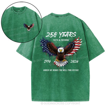Under His Wings Christian Washed T-Shirt