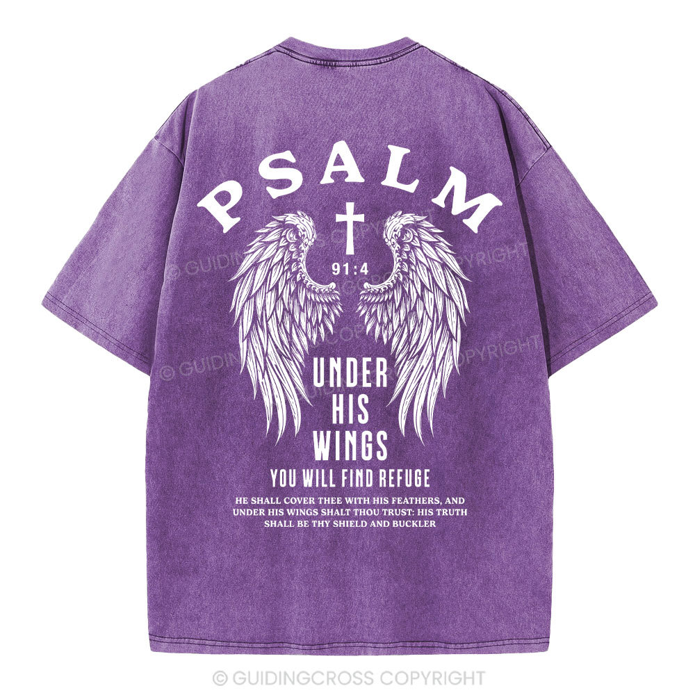 Under His Wings You Will Find Freedom Christian Washed T-Shirt