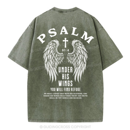 Under His Wings You Will Find Freedom Christian Washed T-Shirt