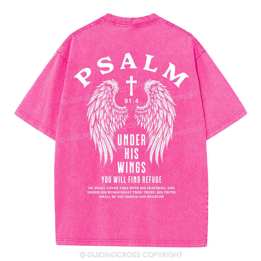 Under His Wings You Will Find Freedom Christian Washed T-Shirt