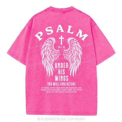 Under His Wings You Will Find Freedom Christian Washed T-Shirt