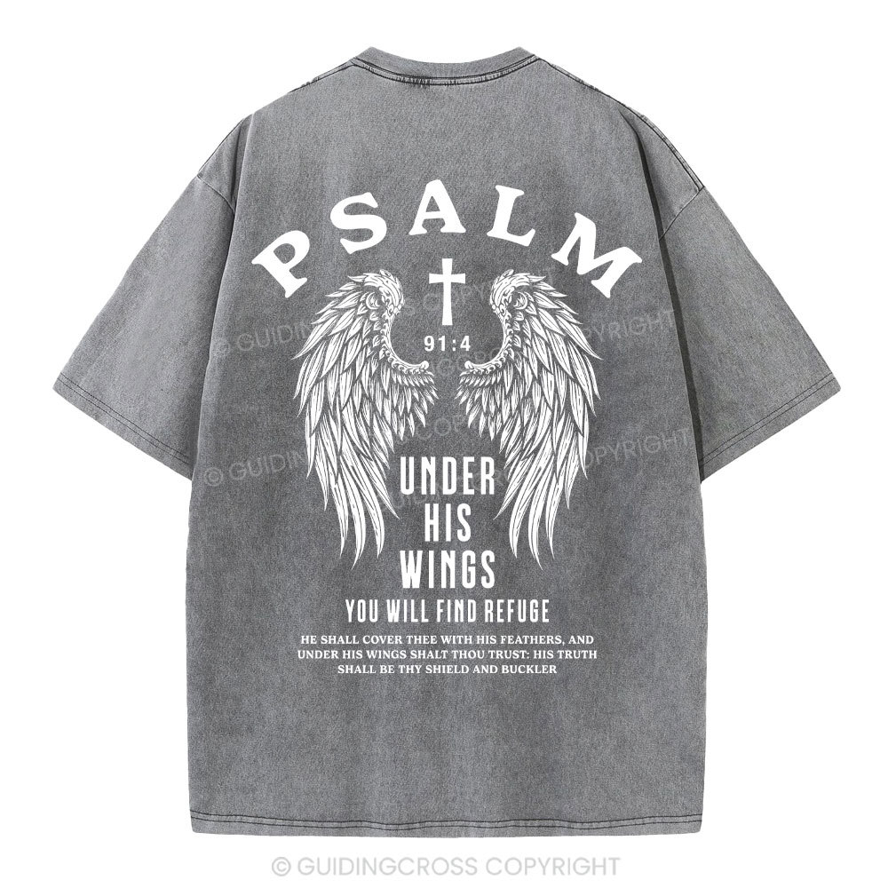 Under His Wings You Will Find Freedom Christian Washed T-Shirt