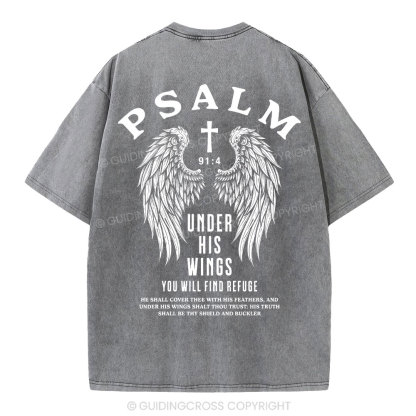 Under His Wings You Will Find Freedom Christian Washed T-Shirt