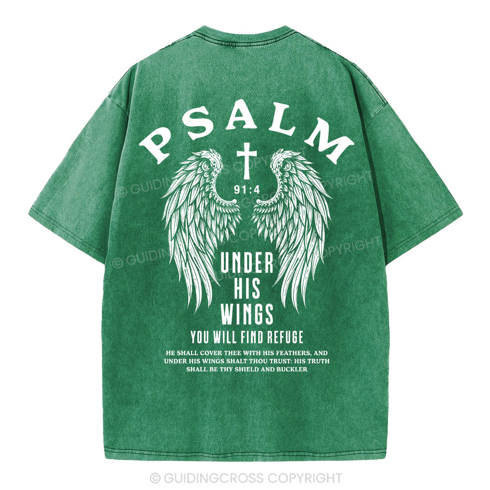 Under His Wings You Will Find Freedom Christian Washed T-Shirt