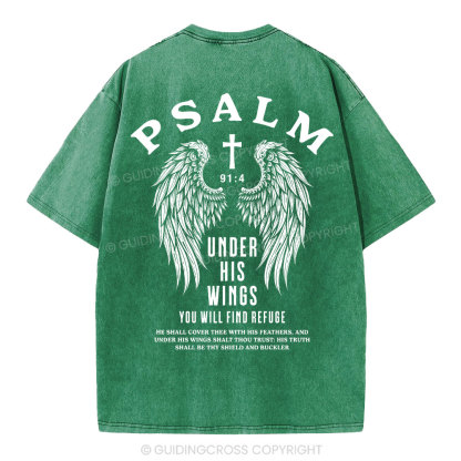 Under His Wings You Will Find Freedom Christian Washed T-Shirt