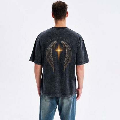 Under His Wings Christian Washed T-Shirt