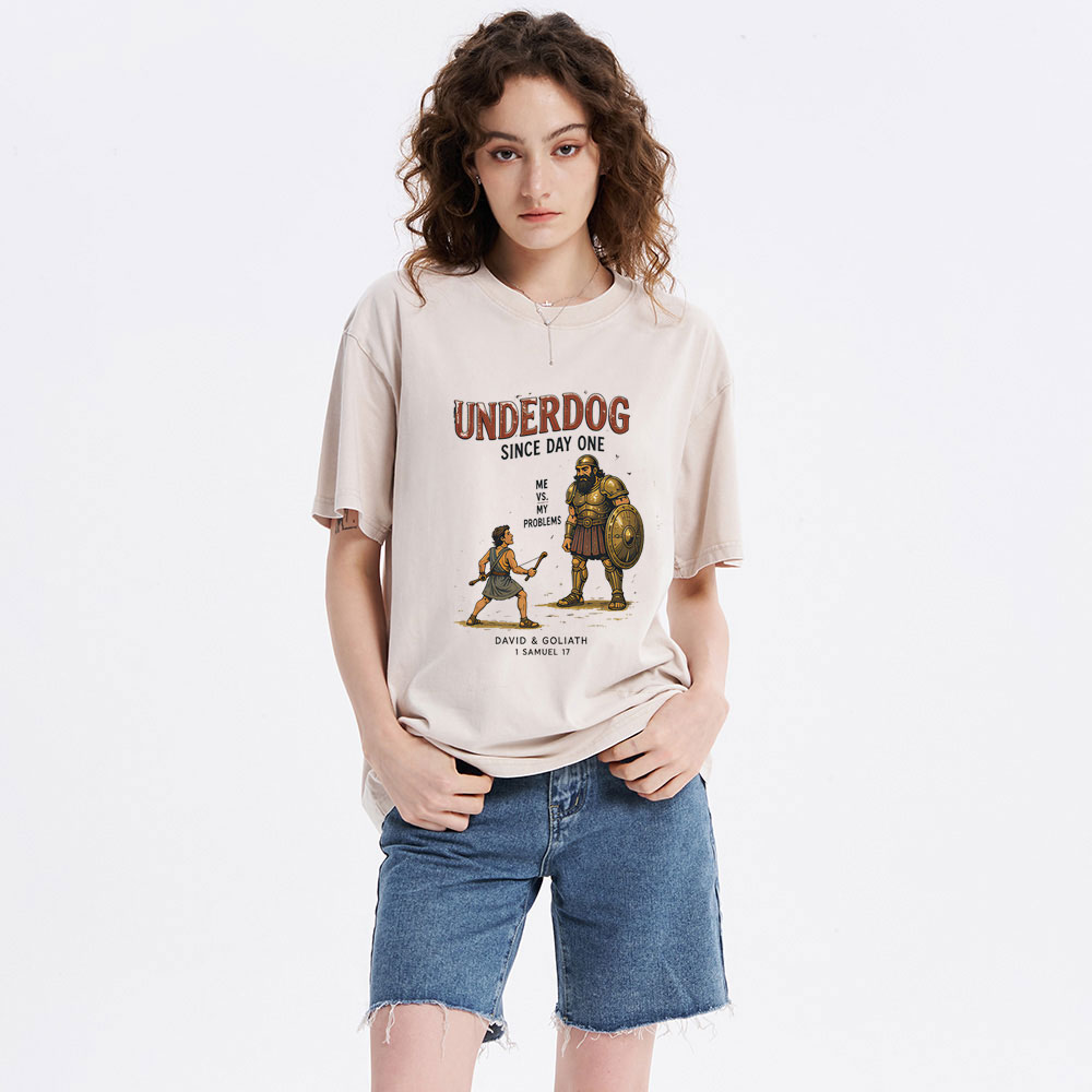 Underdog Since Day One Me Vs My Problem Christian Washed T-Shirt