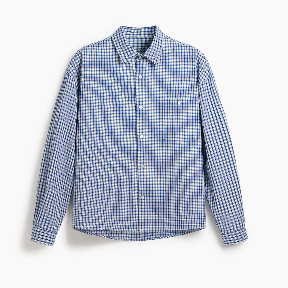 Unprinted Christian Checked Long Sleeve Boxy Shirt