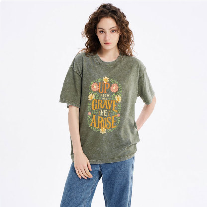 Up From The Grave Christian Washed T-Shirt