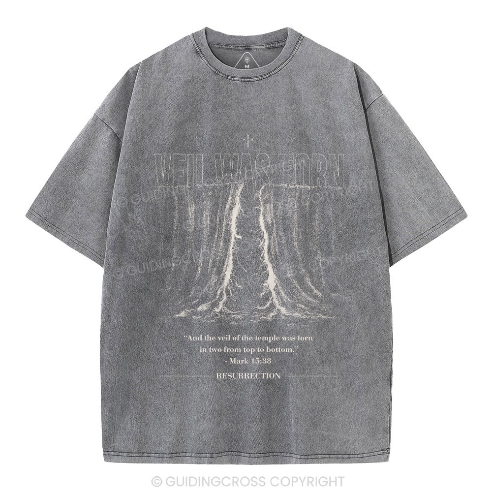 Veil Was Torn Christian Washed T-Shirt