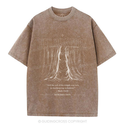 Veil Was Torn Christian Washed T-Shirt