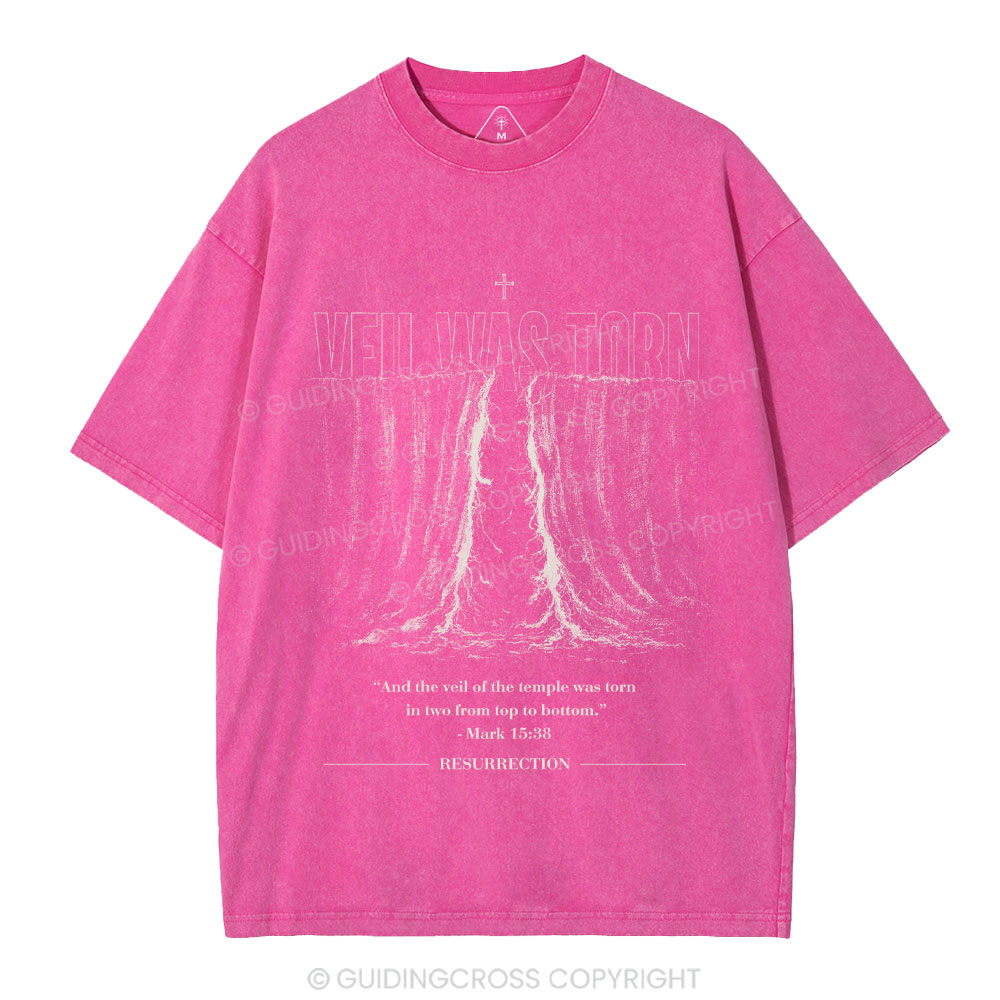 Veil Was Torn Christian Washed T-Shirt