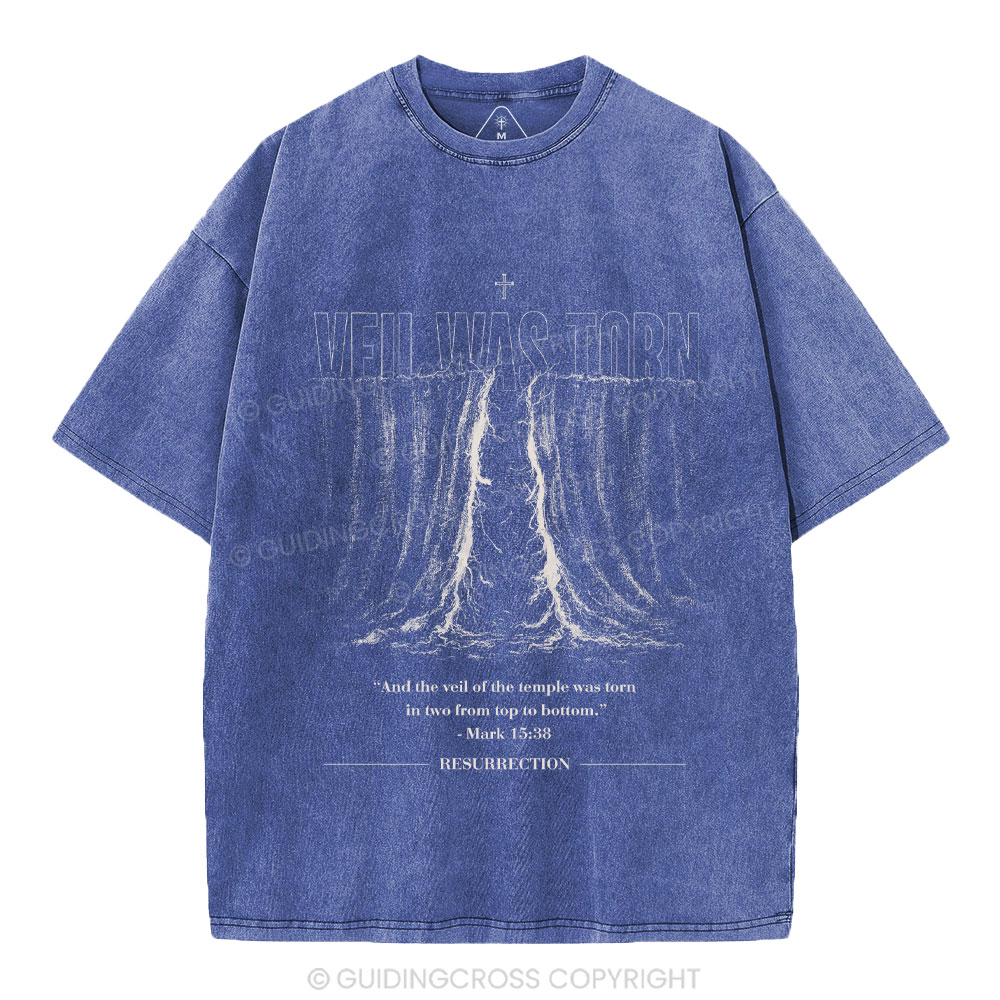 Veil Was Torn Christian Washed T-Shirt