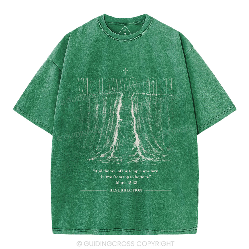 Veil Was Torn Christian Washed T-Shirt