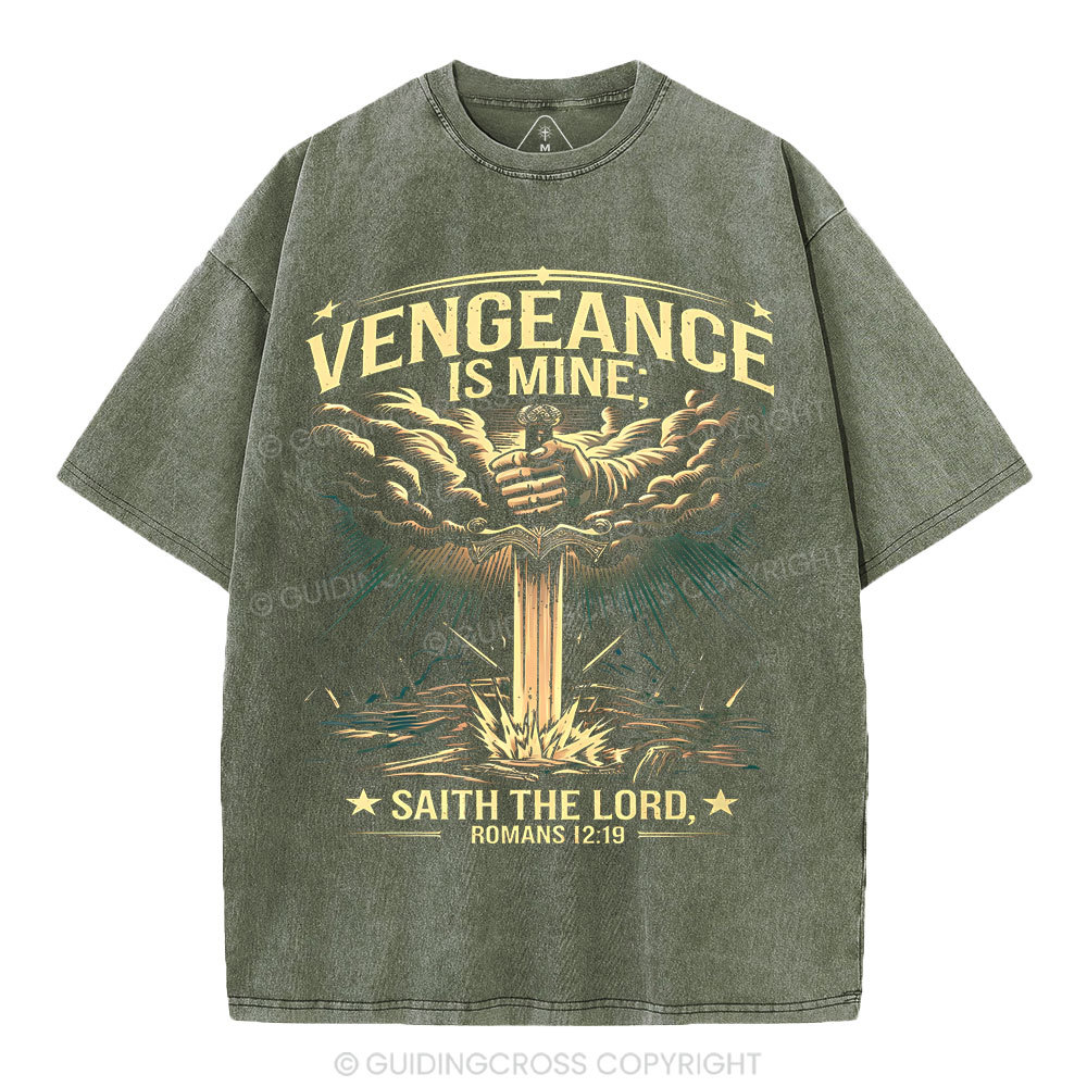 Vengeance Is Mine Saith THe Lord Christian Washed T-Shirt