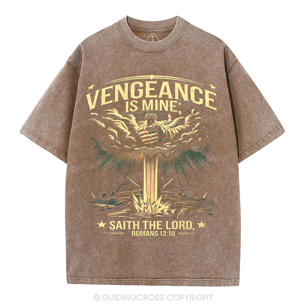 Vengeance Is Mine Saith THe Lord Christian Washed T-Shirt