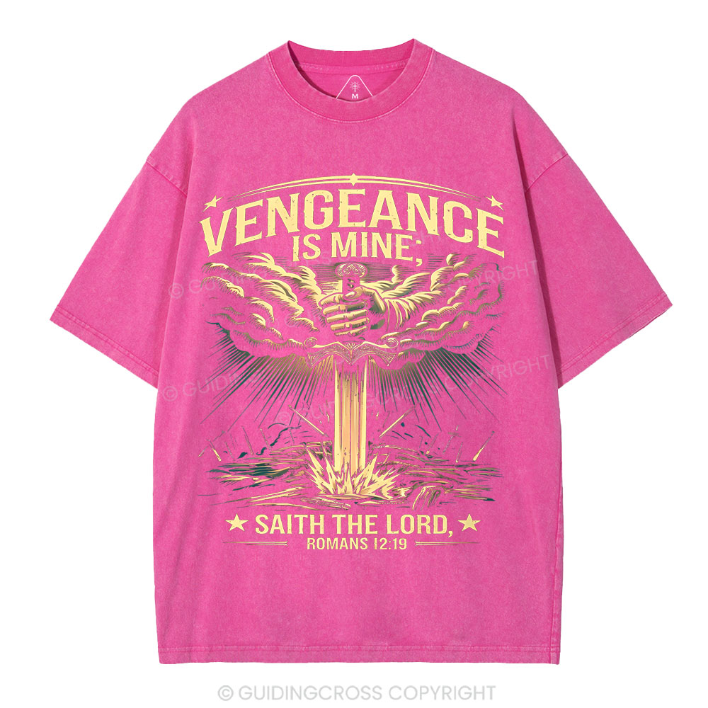 Vengeance Is Mine Saith THe Lord Christian Washed T-Shirt