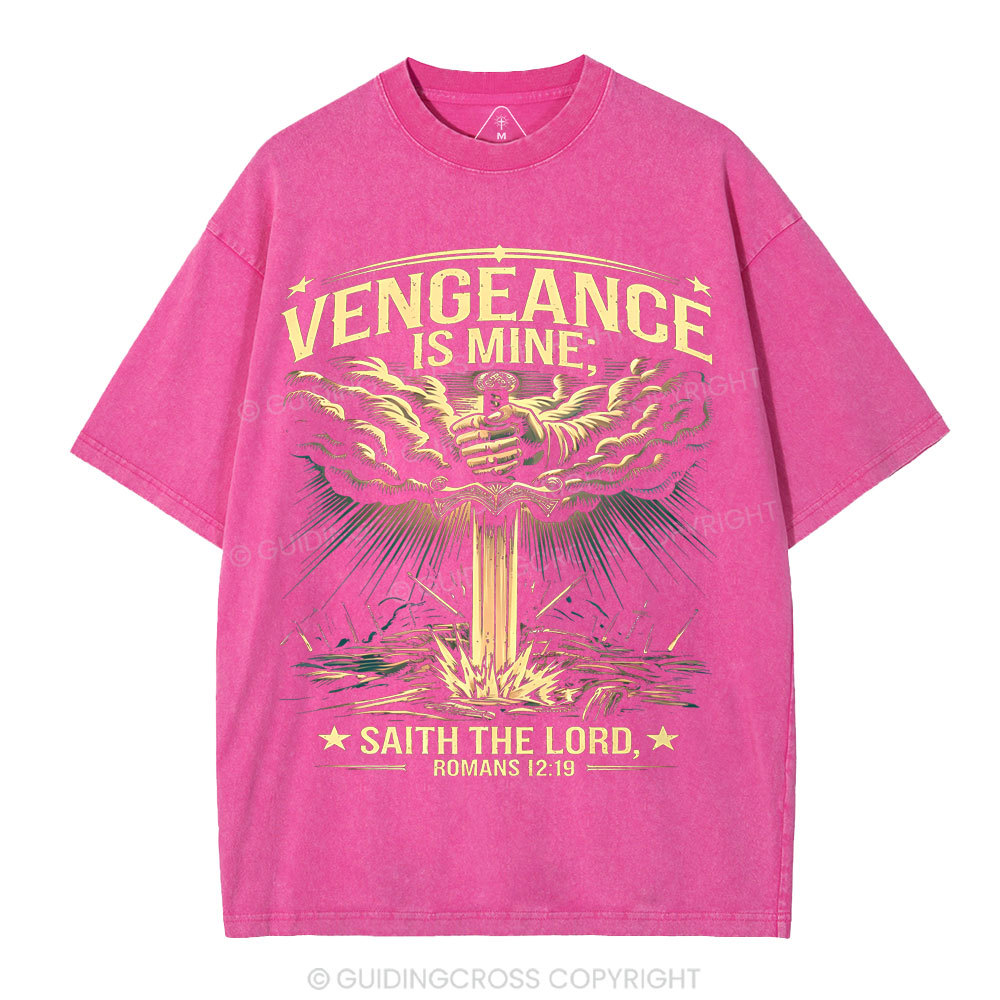 Vengeance Is Mine Saith THe Lord Christian Washed T-Shirt