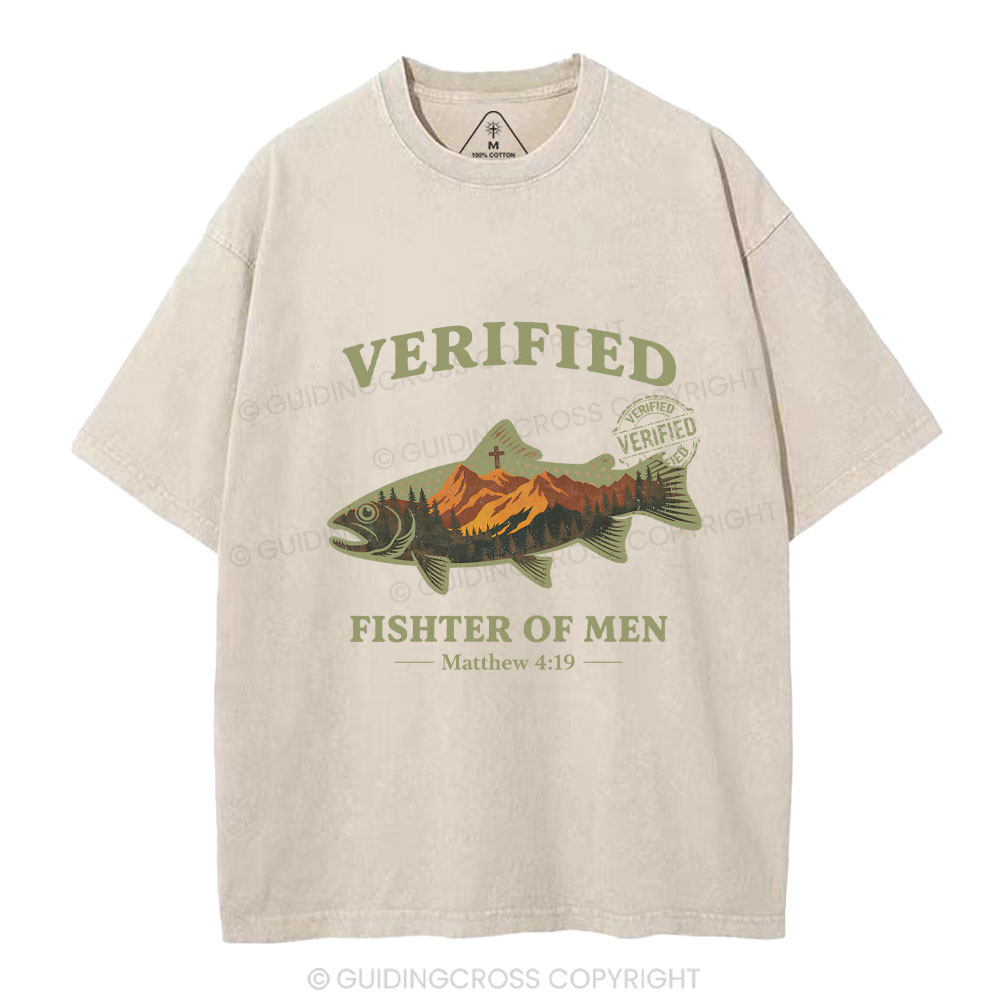 Verified Fishter Of Men Christian Washed T-Shirt