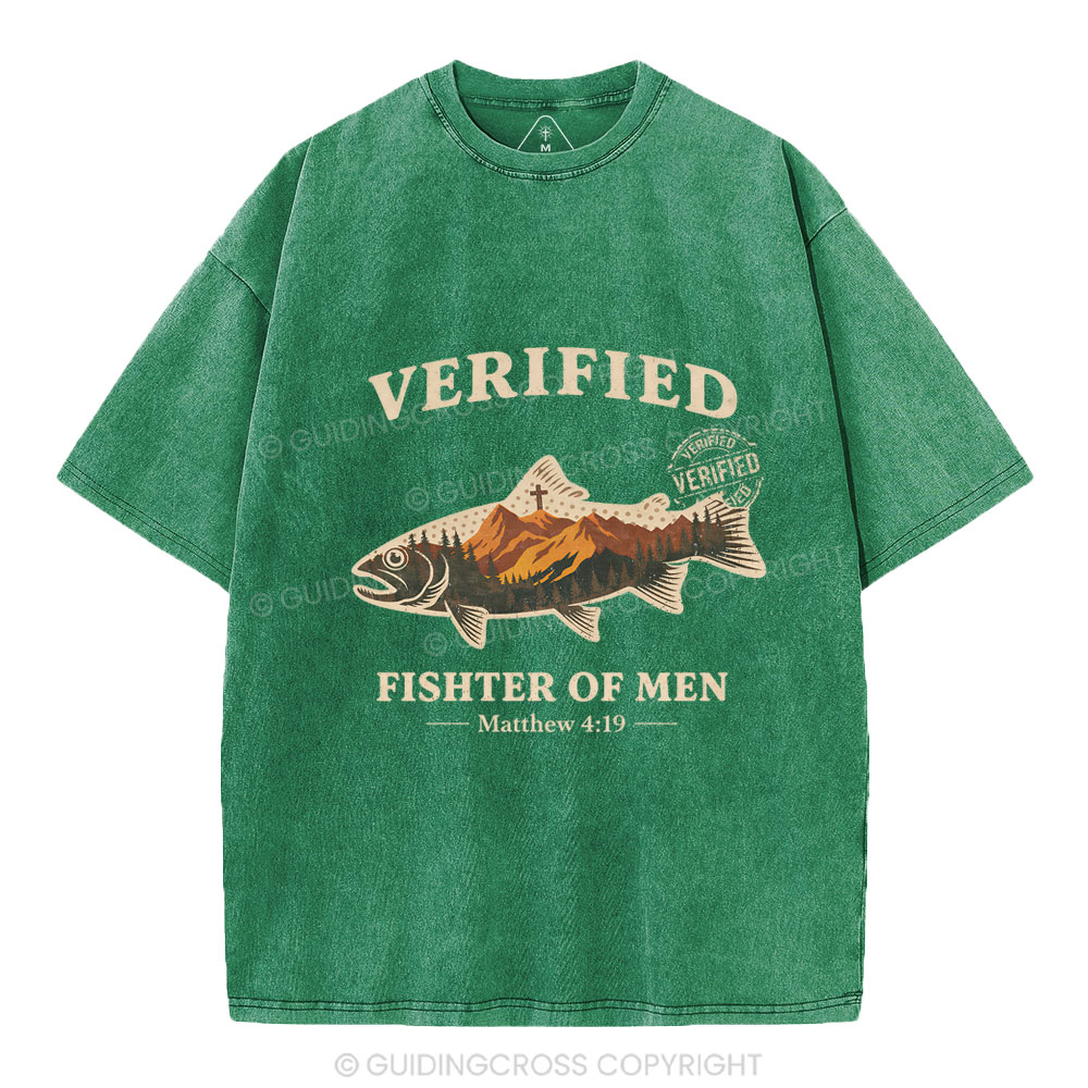 Verified Fishter Of Men Christian Washed T-Shirt