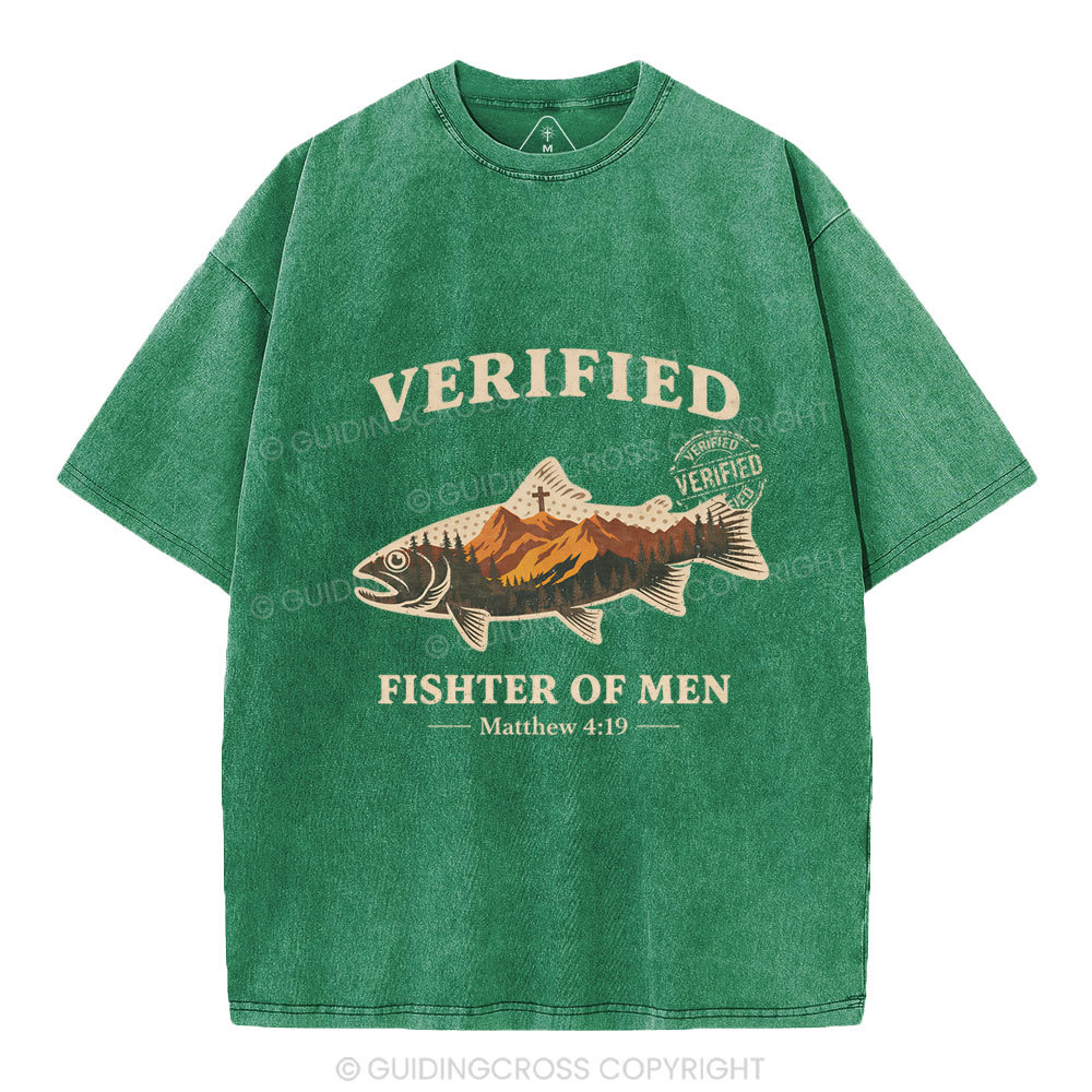 Verified Fishter Of Men Christian Washed T-Shirt