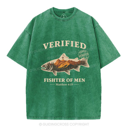 Verified Fishter Of Men Christian Washed T-Shirt