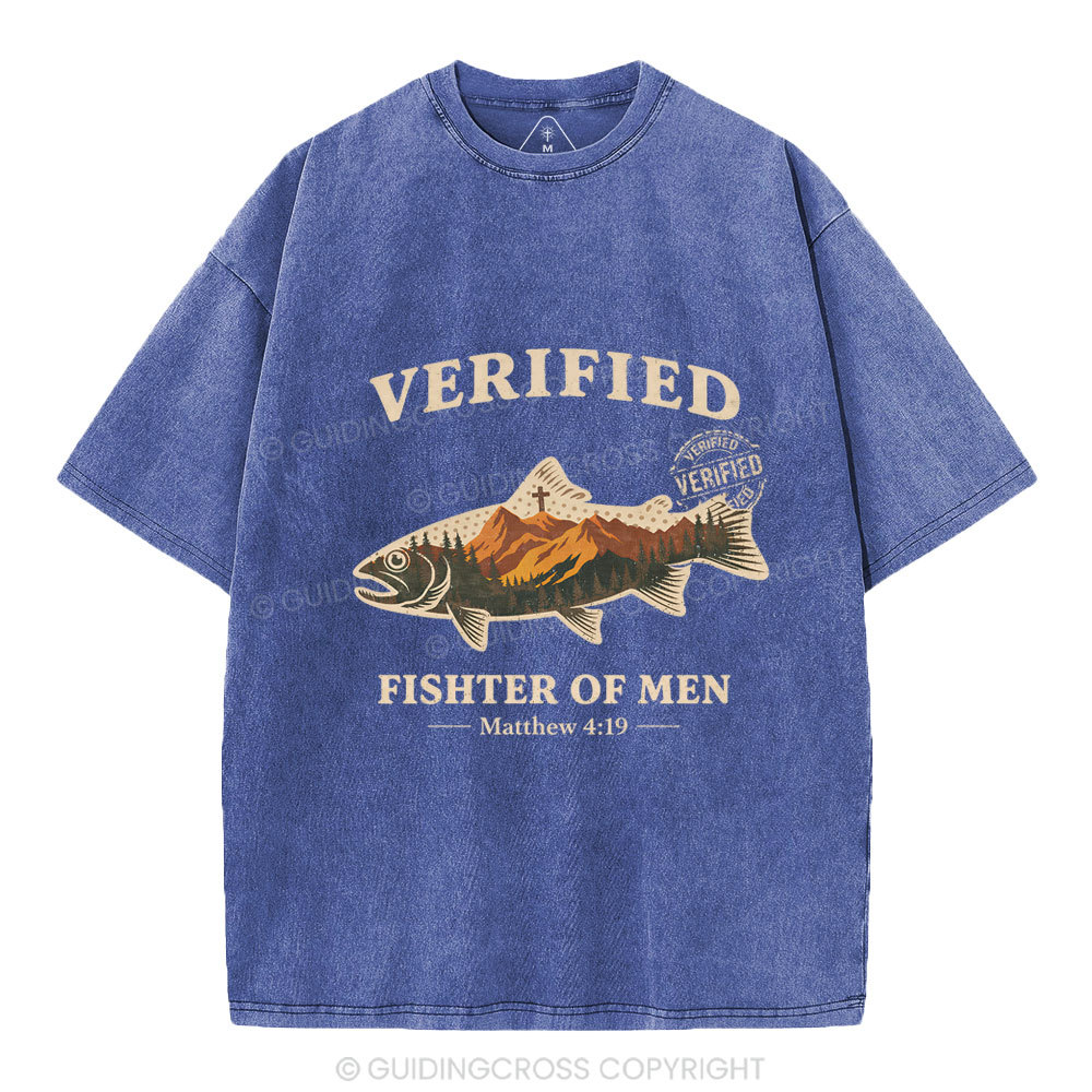 Verified Fishter Of Men Christian Washed T-Shirt