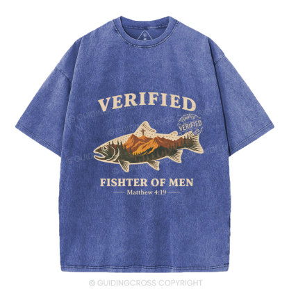 Verified Fishter Of Men Christian Washed T-Shirt
