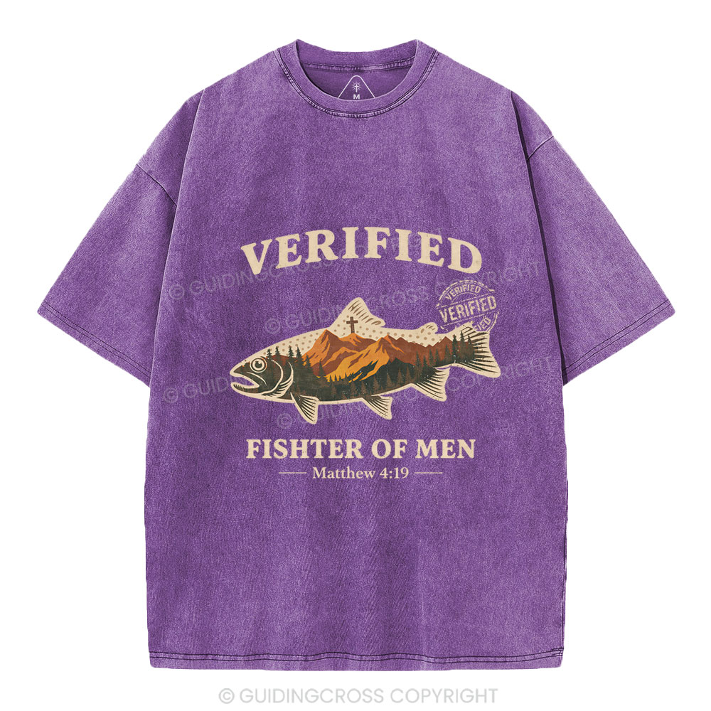 Verified Fishter Of Men Christian Washed T-Shirt