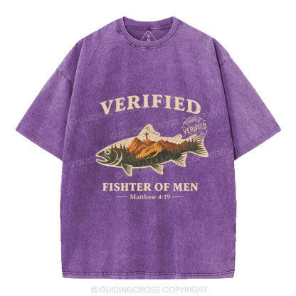 Verified Fishter Of Men Christian Washed T-Shirt