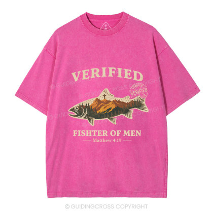 Verified Fishter Of Men Christian Washed T-Shirt