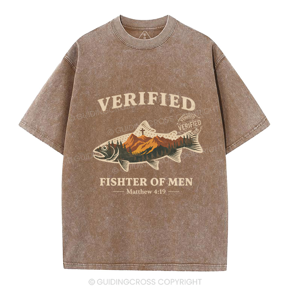 Verified Fishter Of Men Christian Washed T-Shirt