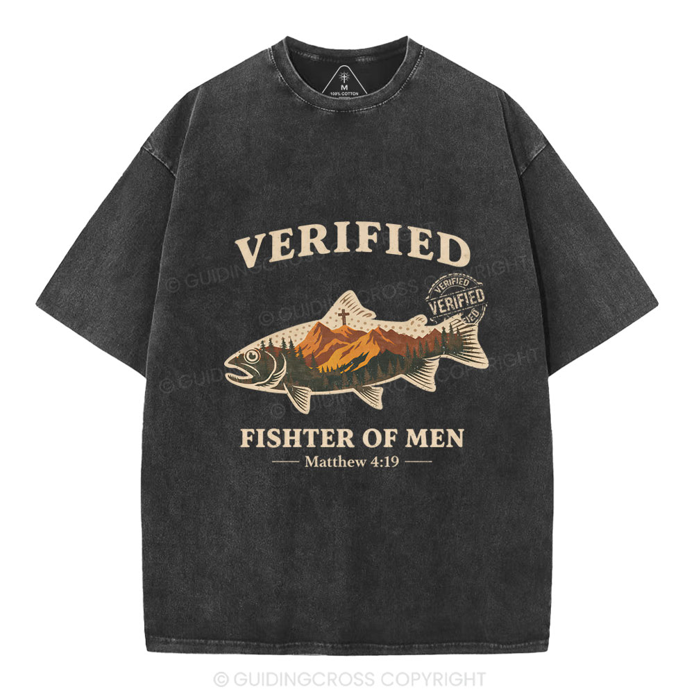 Verified Fishter Of Men Christian Washed T-Shirt