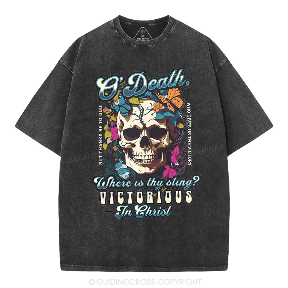 Victorious In Christ Christian Washed T-Shirt