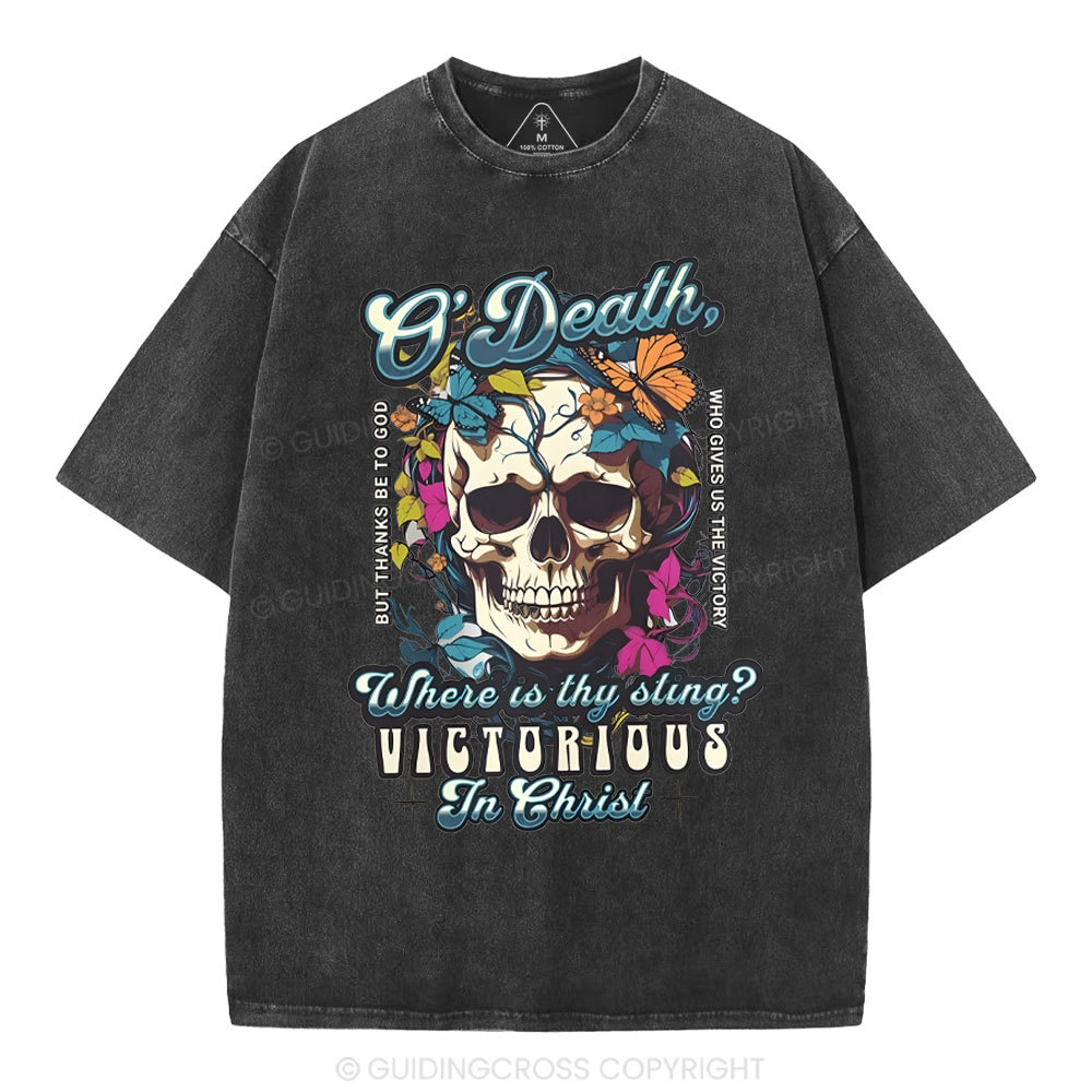Victorious In Christ Christian Washed T-Shirt