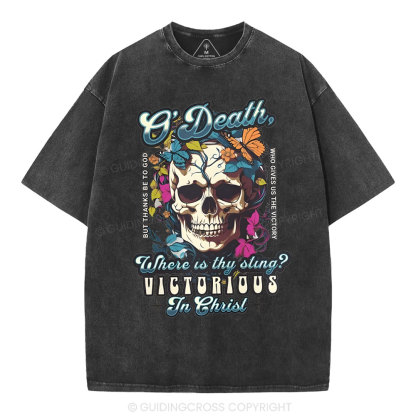 Victorious In Christ Christian Washed T-Shirt