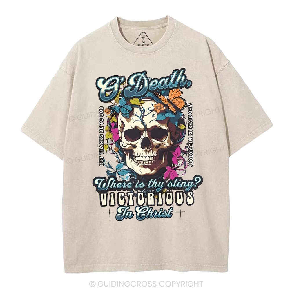 Victorious In Christ Christian Washed T-Shirt