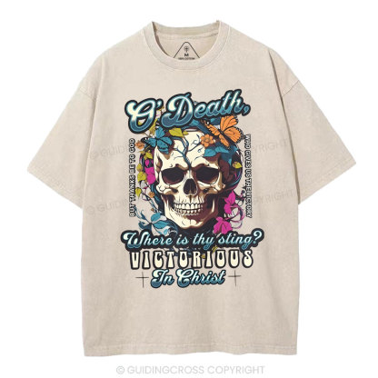 Victorious In Christ Christian Washed T-Shirt