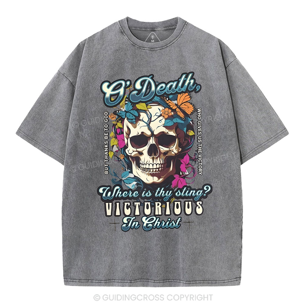 Victorious In Christ Christian Washed T-Shirt