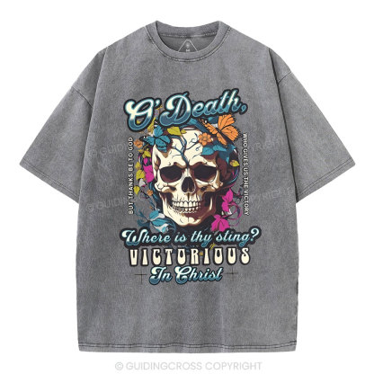 Victorious In Christ Christian Washed T-Shirt