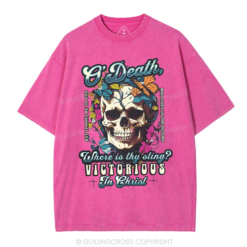 Victorious In Christ Christian Washed T-Shirt