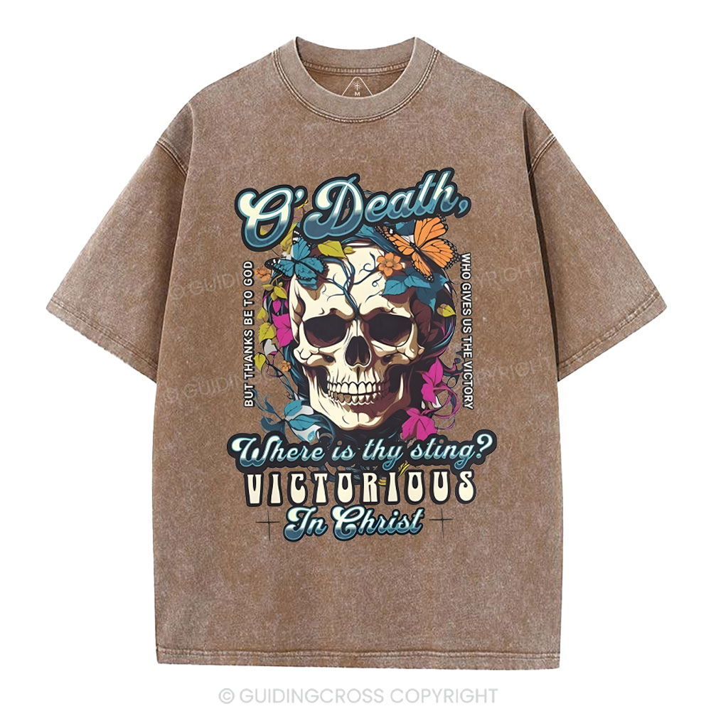 Victorious In Christ Christian Washed T-Shirt